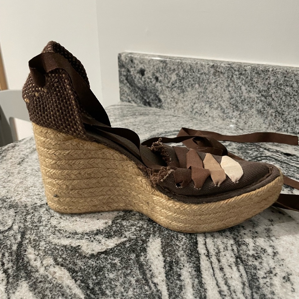 Missing brand made in Spain espadrille wedge with ombré ribbon front size 36 - Picture 7 of 7